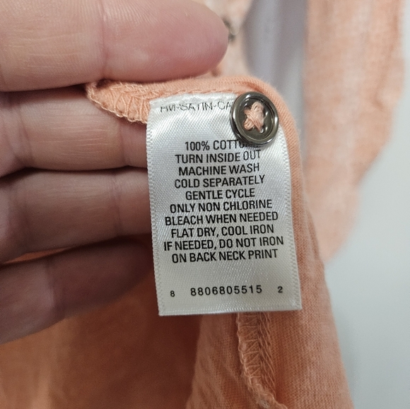 Indigo Polka Dot Peach Button Down Top! - Picture 3 of 5